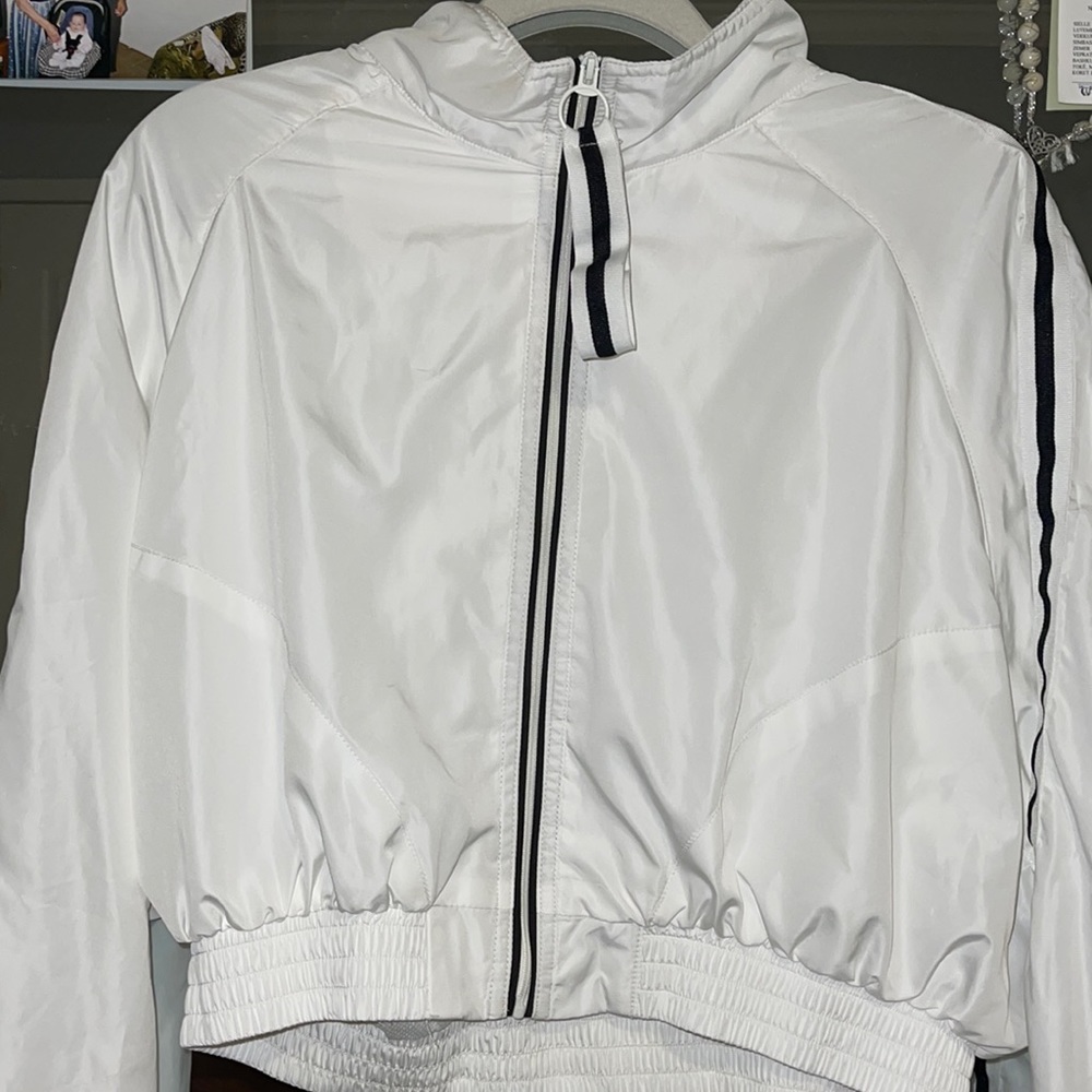 White zip up jacket